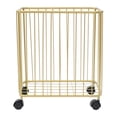 thumbnail image 6 of ToppiJoy Laundry Basket with Wheels, Metal Rolling Laundry Cart, Ventilated Hollow-Out Design for Bedroom, Laundry Room, Bathroom Gold, 6 of 10