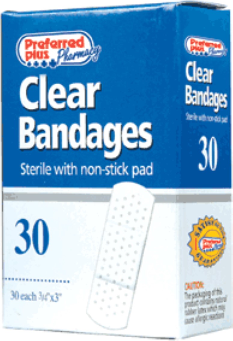 Bandages Clear Adhesive Sterile with NonStick Pads 3/4 Inch X 3