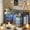 Dark Gray & Blue, variant on Torveric Low Loft Bed with Desk (Pull-out on wheels) & 9 Storage Drawers and Shelves, House Metal Twin Bed with Full-Length Guardrail, Under-bed Play Space White& Pink
