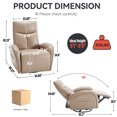thumbnail image 4 of Aukfa Leatheraire Power Recliner Swivel Glider for Nursery with USB Charge Lumbar Support, Brown, 4 of 9
