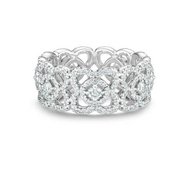 Women's Vintage Open Engagement Rings 1.7 Ct Round Brilliant Cut Diamond 14K White Gold Over