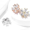 thumbnail image 2 of 14GA Five Pear CZ Flower 316L Surgical Steel Internally Threaded Dermal Anchor Top, 2 of 6