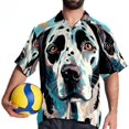 thumbnail image 4 of Spotted Dog Men's Short Sleeve Beach Shirts, Casual Printed Button Down, Summer Unisex Spread Collar Tops, 4 of 6