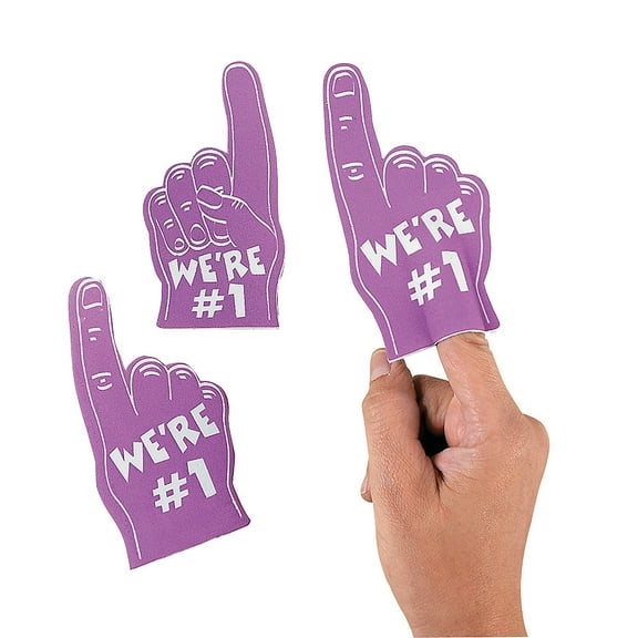 Purple Mini Foam Fingers - Party Favors - 12 Pieces
