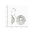thumbnail image 4 of Primal Silver Sterling Silver Rhodium Plated Diamond-cut Circles Dangle Earrings, 4 of 4