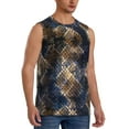 thumbnail image 2 of Yiaed Watercolor Snake Skin Print Men's Singlet Vests Summer Running Muscle Tank Tops Gym Undershirt Round Neck Sleeveless for man, 2 of 5