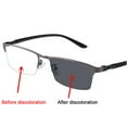 thumbnail image 2 of Mens Half Rimless Photochromic Classic Reading Glasses Retro Presbyopic glasses, 2 of 3