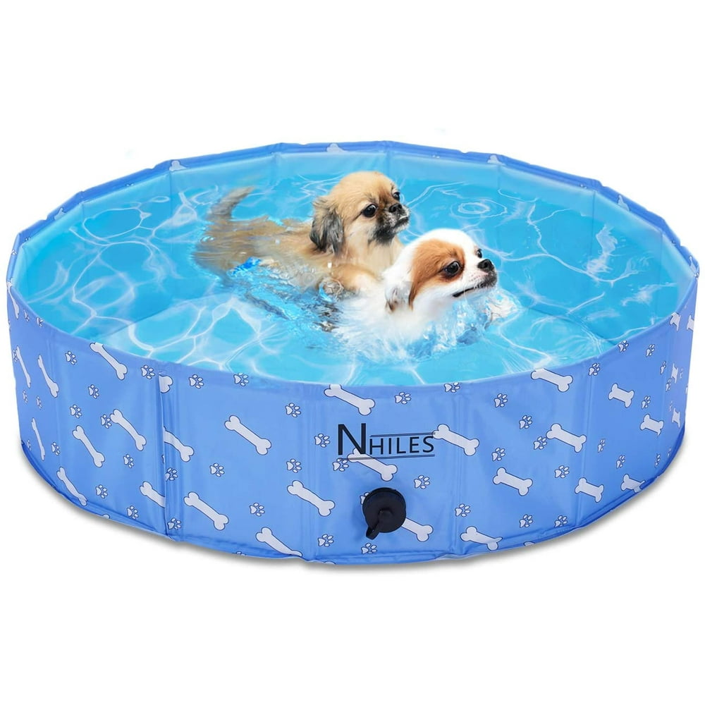 NHILES Portable Pet Dog Pool, Collapsible Bathing Tub, Indoor & Outdoor