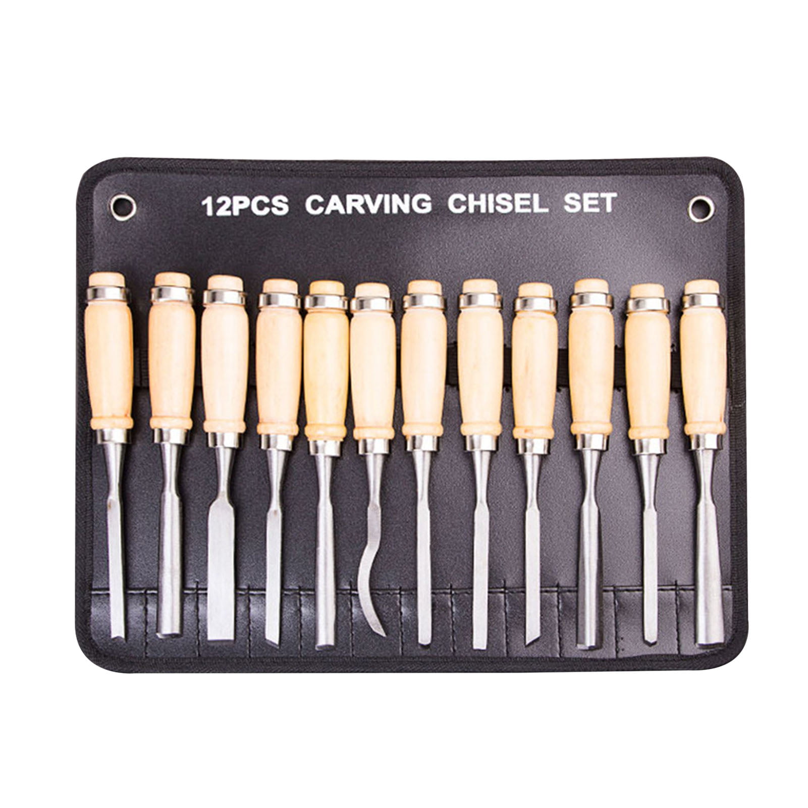 uyoyous 12Pcs Wood Carving Chisels Tool Set in Storage Pouch for Professional Woodworking/Carpentry Gouges Wood Carving Hand Chisels with Wood Handles