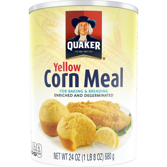 Quaker Yellow Enriched and Degerminated Corn Meal Canister, 24 oz
