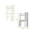 thumbnail image 6 of FM FURNITURE Rumford Computer Desk with Three Shelves White Engineered Wood, 6 of 6