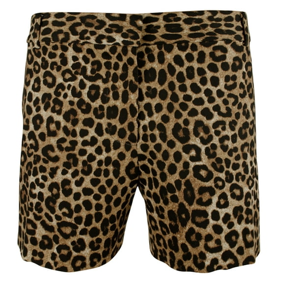 Women's Plus size Animal Print Chino Shorts-Dark Camel-24W