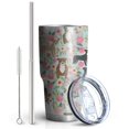 thumbnail image 2 of 30oz Cute Pitbull Terriers Dog and Flower Tumblers Stainless Steel Tumbler with Lid and Straw,Vacuum Insulated Double Wall Travel Tumbler Cups Mug with Cleaning Brush for Coffee,Tea, 2 of 7