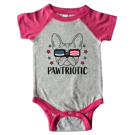 

Inktastic Pawtriotic with French Bulldog in American Flag Sunglasses Gift Baby Boy or Baby Girl Bodysuit