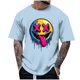 thumbnail image 1 of Blusas y camisas de manga corta y cuello redondo para hombre. Blusas/camisetas de manga corta con cuello redondo y estampado de Halloween para hombre. Blusa para hombre., 1 of 4