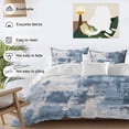 thumbnail image 3 of Abstract Stitching 4 Piece Duvet Cover Set Queen Size Vintage Blue White Blend Texture Soft Bedding Set Comforter Cover, 1 Duvet Cover 1 Flat Sheets and 2 Pillowcases, 3 of 9