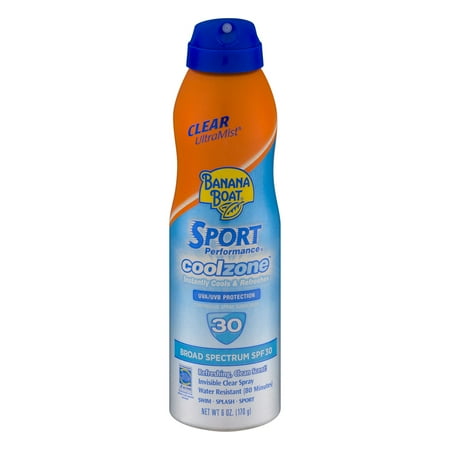 Banana Boat Sport Performance Coolzone Instantly Cools & Refreshes Sunscreen SPF 30, 6.0 OZ