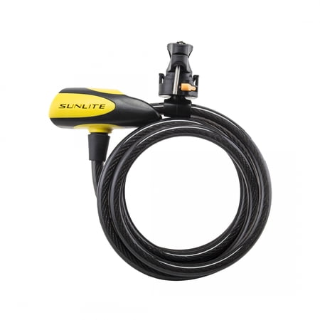 SUNLITE LOCK SUNLT DFNDR D1 CBL 8mmx6f KEY W/BKT COIL BK/YL price history on PriceWatchPro