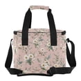 thumbnail image 2 of Insulated Cooler Bag with Multiple Pockets Lightweight Lunch Box Tote for Travel Beach Camping Office Small White and Pink Flowers, 2 of 7