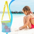 thumbnail image 4 of Extra Large Beach Bag with Zipper Sand Proof Mesh Tote for Shell Collecting Vacation Essentials Adjustable Strap Kids & Adults, 4 of 7