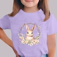 thumbnail image 2 of Manga Corta Crop Top para Niños con Lindo Estampado de Pascua, Cuello Redondo Casual Graphic Tee para 3-14 Años, Tela Suave Transpirable, 2 of 5
