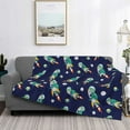 thumbnail image 2 of Naloa Astronaut Dinosaur Flannel Blankets - Thick and Warm Blanket for Winter, Soft Fuzzy Plush King Blanket for All Seasons50"x40", 2 of 6