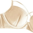 thumbnail image 6 of Bigersell Strappy T-Shirt Bras Women Seamless Push up Wireless Bra No Underwire Women's Sports Bras Comfortable Breathable Padded Bra Hook and Eye Closure Everyday Wire-Free Bra Beige 32, 6 of 6