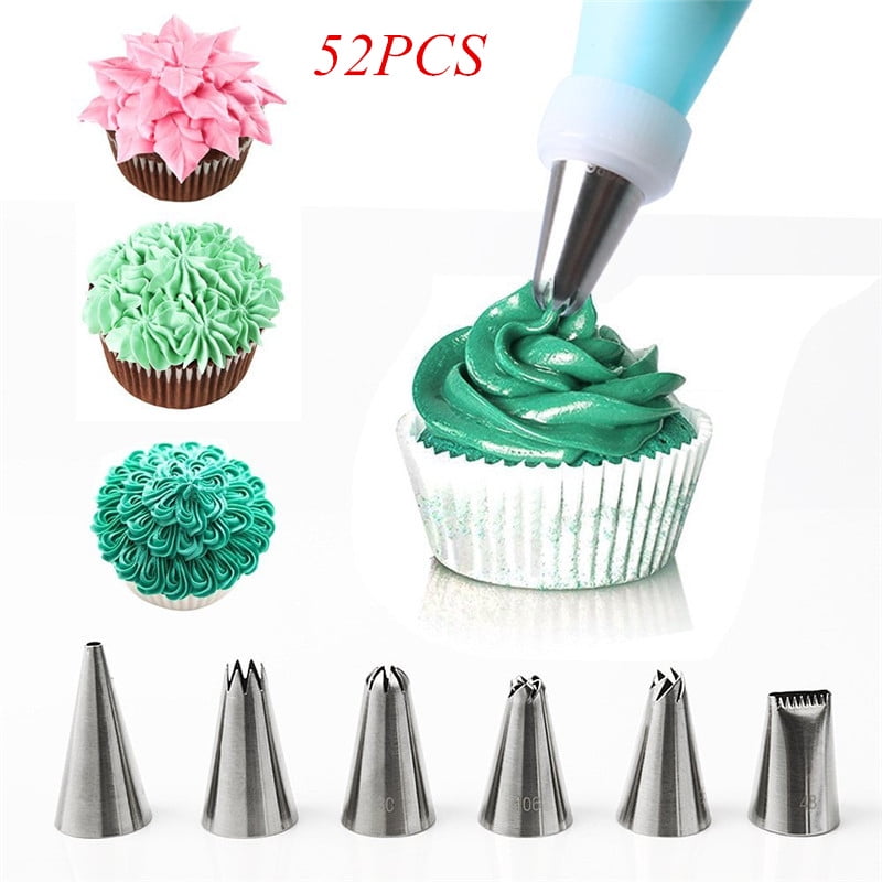 HERCHR 52pcs Set Flower Cake Decorating Piping Nozzles