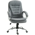 thumbnail image 3 of Vinsetto High Back Home Office Chair Executive Computer Chair with Adjustable Height, Upholstered Thick Padding Headrest and Armrest - Gray, 3 of 10