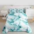 thumbnail image 3 of Homewish Aqua Purple Marbling Bedding Comforter Set for Women, Chic Abstract Ombre Twin Comforter Sets, Fashion Artwork Style Reversible Bedding Set, Lightweight Room Decor, 2pcs, 3 of 9