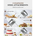 thumbnail image 3 of Hand Mixer, 450W Handheld Mixer with Storage Case 5-Speed Plus Turbo Hand Mixer Electric With 5 Stainless Steel Attachments(2 Beaters, 2 Dough Hooks and 1 Whisk), Silver, 3 of 7