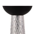 thumbnail image 3 of Tall Modern Accent Table with Silver Hammered Metal Base and Black Bowl Top – Sculptural Round Side Table for Living Room, Bedroom, or Entryway, 3 of 7