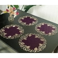 thumbnail image 5 of Gold Lace Plum Doilies Set of 8 - Round Placemats European Embroidery for Fall Autumn Thanksgiving Season Dining Table Home Decor Wedding - 15 inches - The Tarantino Collection, 5 of 8