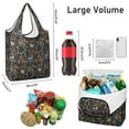 thumbnail image 3 of 5 Pack Foldable Shopping Bag,Spooky Halloween Pattern Reusable Grocery Bags with Pockets,Large Reusable Tote Bags with Handles Waterproof & Lightweight, 3 of 6