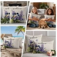 thumbnail image 5 of Flowers Bird Outdoor Waterproof Pillow Covers, Vintage Lavender Purple Botanical Leaf Decorative Square Throw Pillowcase Sofa Cushion Sham for Patio/Couch/Chair, 24"x24" 2 Pack, 5 of 8