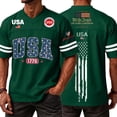 thumbnail image 2 of Evdexr 250th Anniversary Usa Shirts for Men Short Sleeve Crew Neck United States 250th Anniversary Graphic Tees Red White Blue Usa Star Stripes Summer 4th July Shirt Dark Green XS, 2 of 5