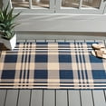thumbnail image 2 of Safavieh Courtyard Benjamin Plaid Indoor/Outdoor Area Rug, Navy/Beige, 2'7" x 2'7" Square, 2 of 13