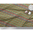 thumbnail image 3 of Soimoi Green Japan Crepe Satin Fabric Aztec Geometric Print Sewing Fabric Yard 42 Inch Wide, 3 of 3