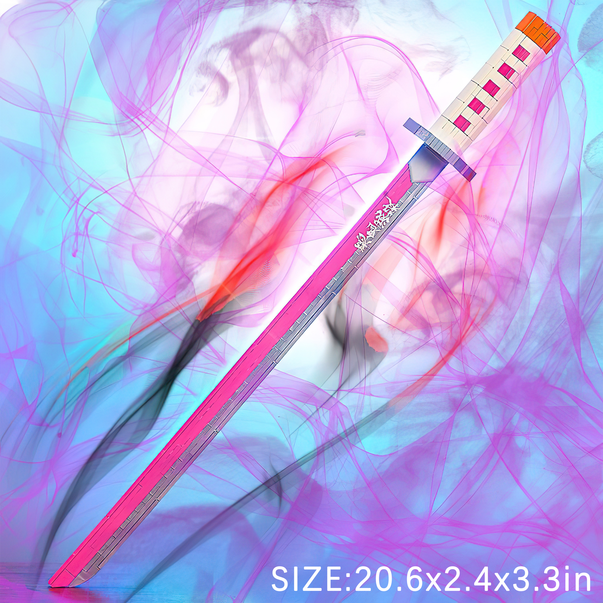 HI-REEKE Anime Demon Sword Building Set Slayer Kanao Tsuyuri Katana Building Kit Toy Pink