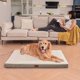 thumbnail image 5 of Dog Crate Bed Washable Dog Beds for Large Dogs, Big Waterproof Orthopedic Dog Bed with Egg Crate Foam Pet Bed Mat, Removable Oxford Cooling Cover, Khaki, 5 of 5