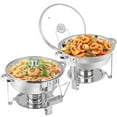 thumbnail image 6 of 5 Qt Chafing Dish Buffet Set with Visible Glass Lid and Holder for Event 4 Pack, 6 of 7