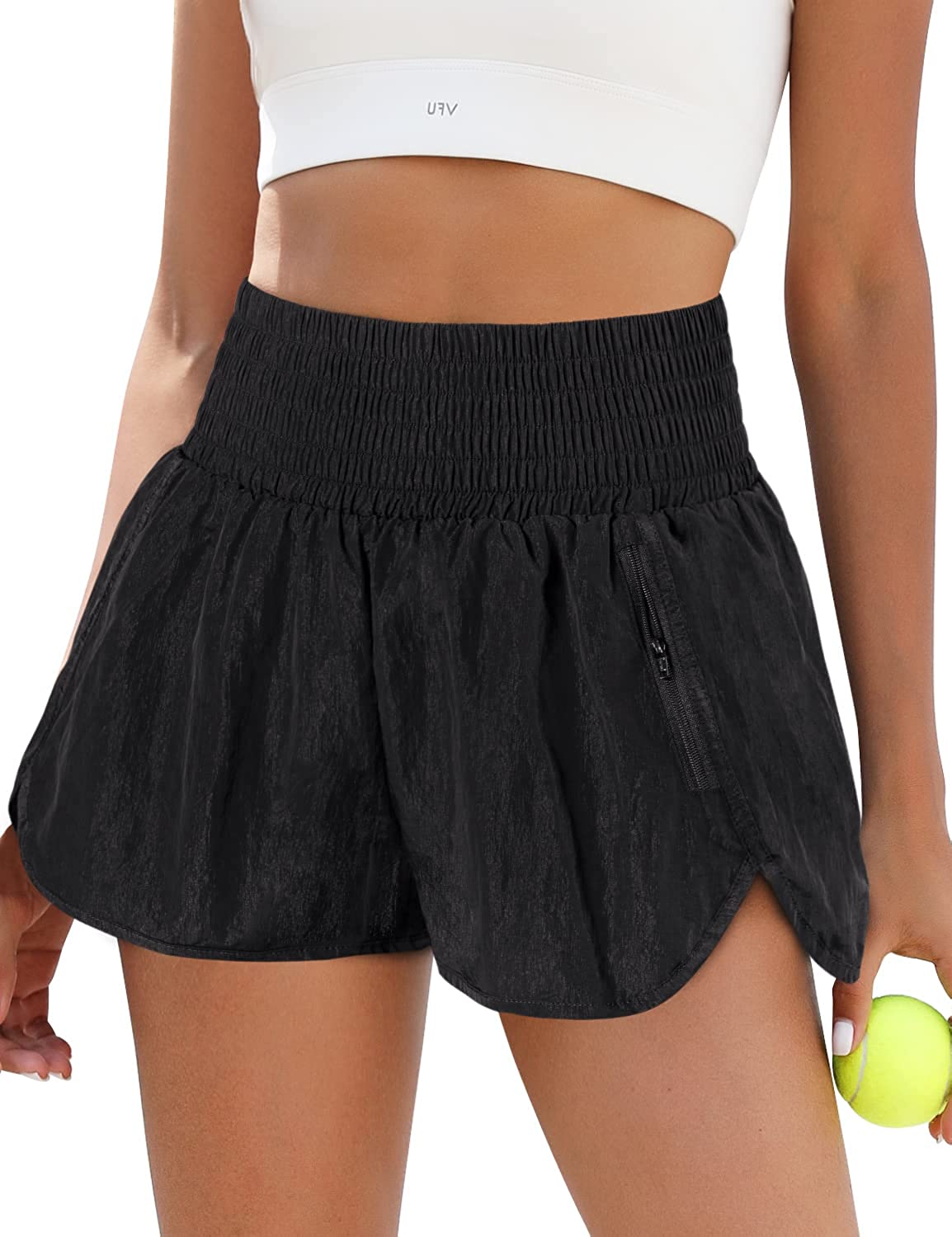 BMJL Women's Athletic Shorts High Waisted Running Shorts Pocket Sporty