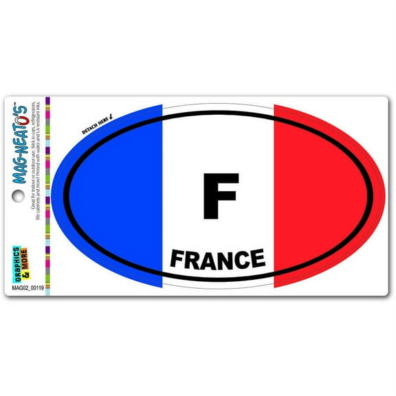 France Country Flag F Euro Oval French Flag Automotive Car Refrigerator Locker Vinyl Magnet