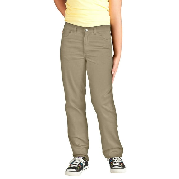 Dickies Girls' Skinny Fit Straight Leg 5-Pocket Stretch Twill Pants