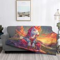 thumbnail image 2 of Yiaed Meditating Cute Horse Print Blanket Throw Blanket Soft Cozy Flannel Blanket for Home Bed Sofa Couch Chair-40"x30", 2 of 6