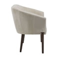 thumbnail image 5 of Mid-Century Modern Loveseat with Channel Tufted Stitching and Tapered Wood Legs, Curved Armrest Sofa for Living Room, Bedroom or Foyer, Durable Polyester Fabric and High-Density Foam Comfort, 5 of 9