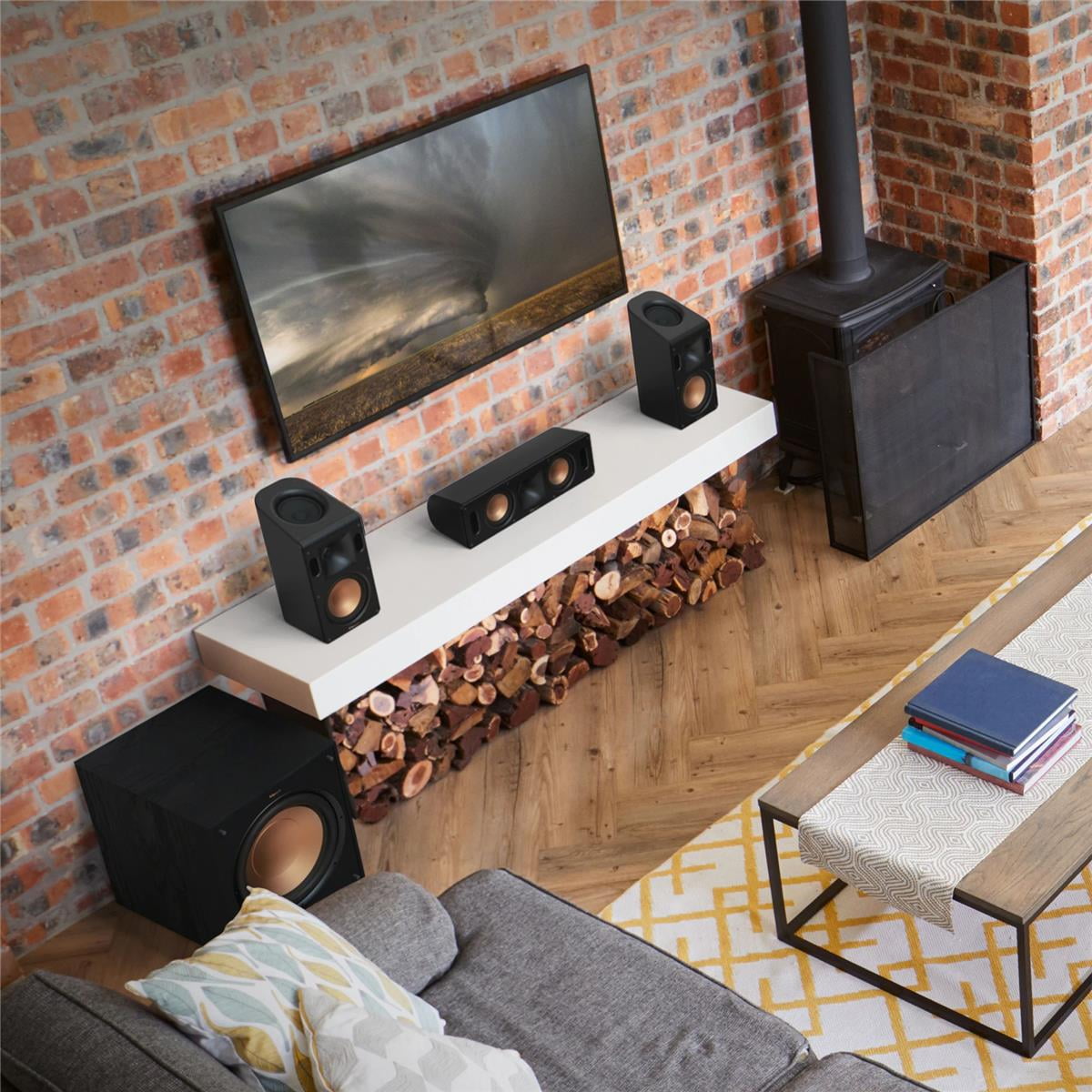 Klipsch Reference Cinema System, Black,  Bundle With Onkyo TX-RZ30 170W 9.2-Channel 8K 4K Network AV Receiver