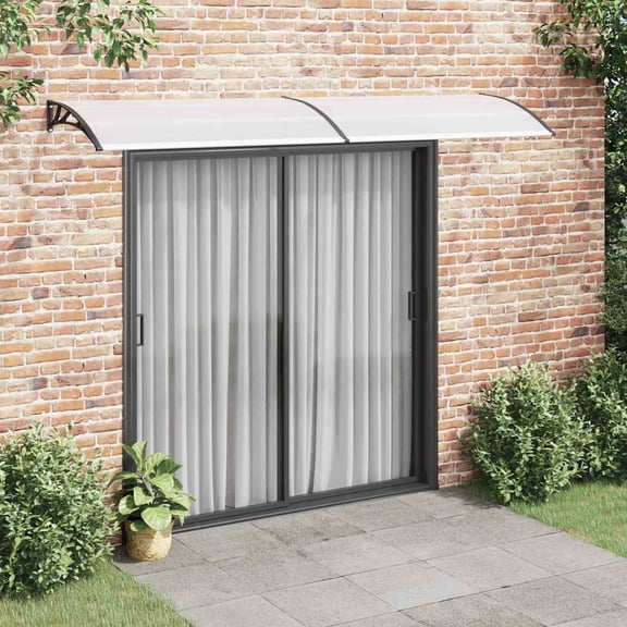 vidaXL Door Canopy Black and Transparent