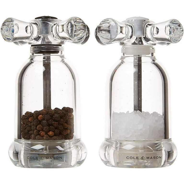 Cole & Mason Tap Salt and Pepper Grinder Set - Acrylic Clear