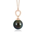 thumbnail image 2 of ANGARA Classic Solitaire Tahitian Cultured Pearl Pendant in 14K Rose Gold for Women | June Birthstone, Birthday, Anniversary, Jewelry Gift for Women | Pearl Necklace, 2 of 5
